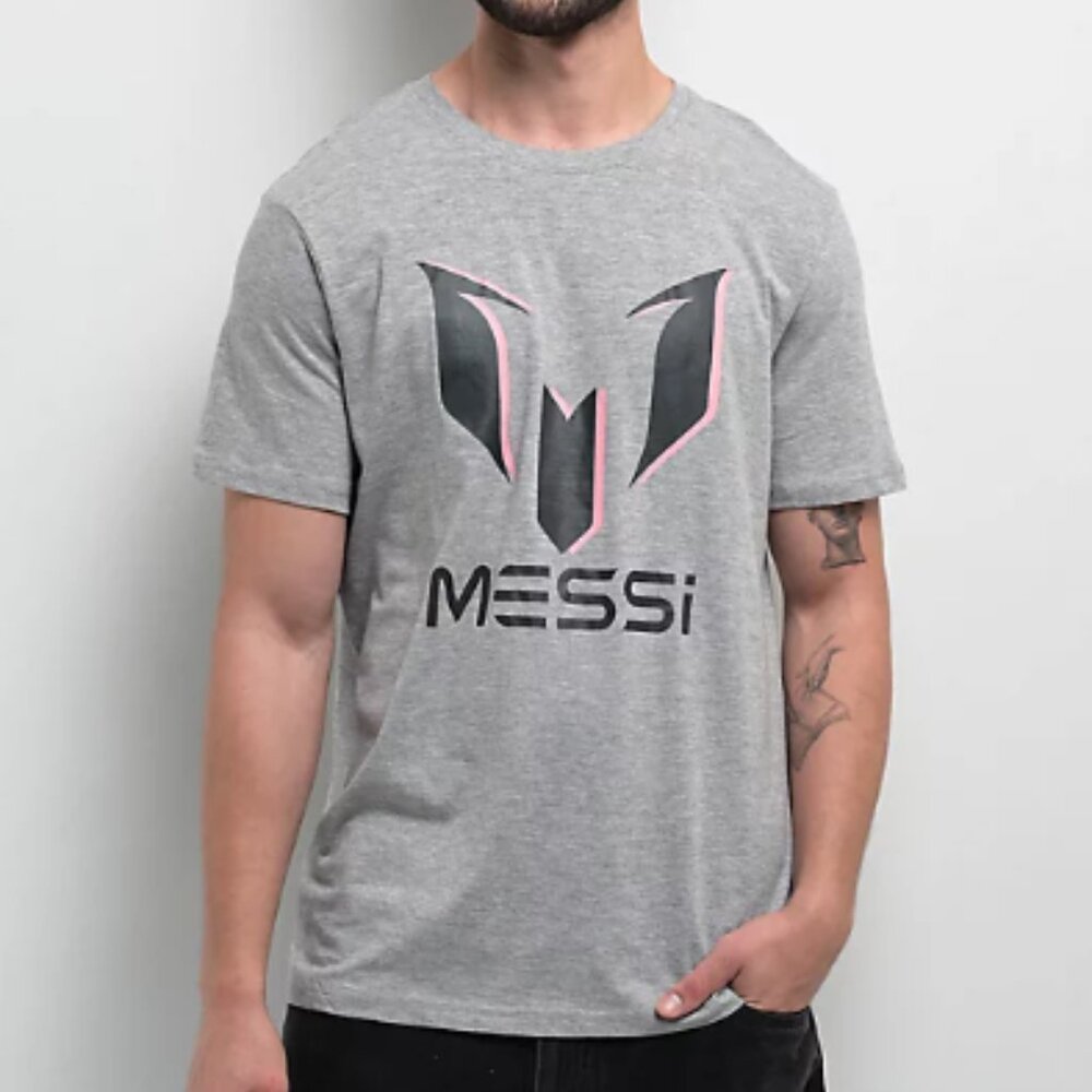 Messi Logo Heather Grey T-Shirt
